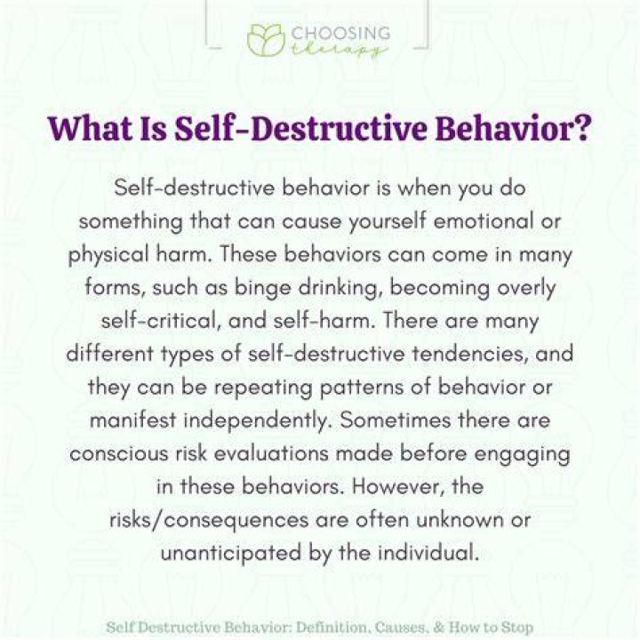 What does being self-destructive mean?