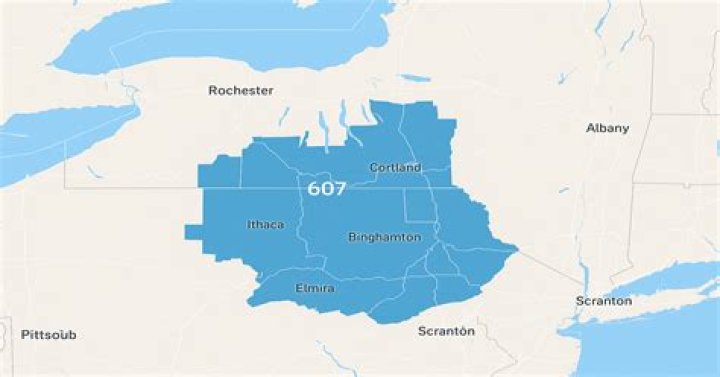 What town is area code 607?